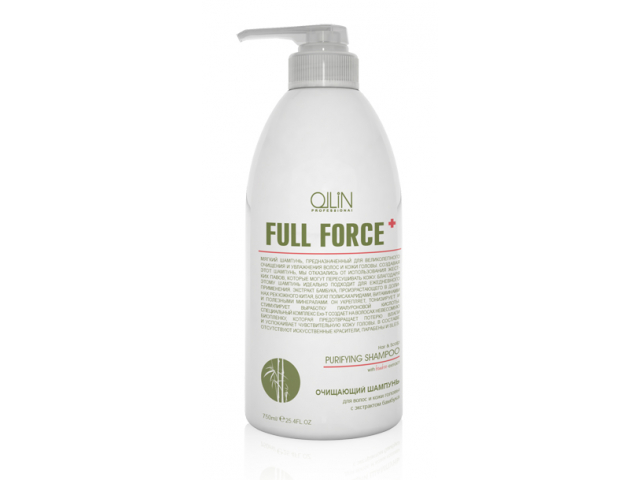 Купить OLLIN Full Force Шампунь очищающий для волос и кожи головы с экстрактом бамбука 750мл.