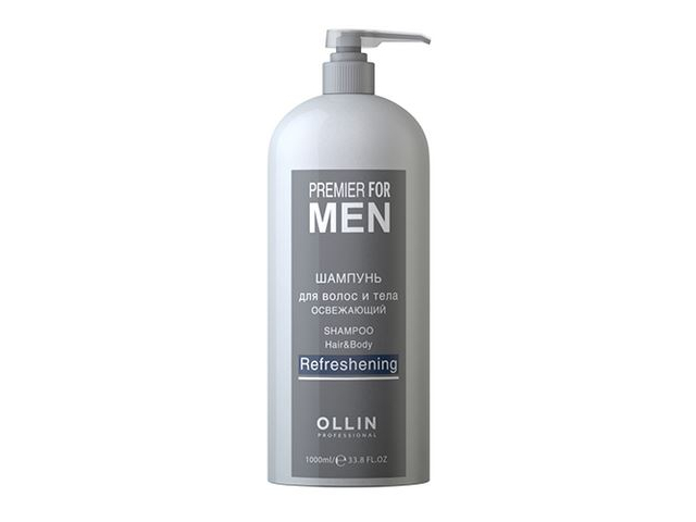 Купить OLLIN Premier for Men Шампунь для волос и тела освежающий 1000мл