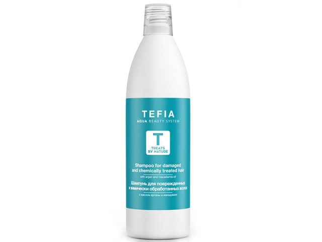Купить TEFIA Treats by Nature Шампунь для поврежденных волос с маслом арганы и макадамии 1000мл