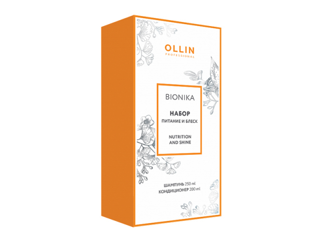 Купить OLLIN BioNika Питание и Блеск Набор (шампунь 250мл + кондиционер 200мл)