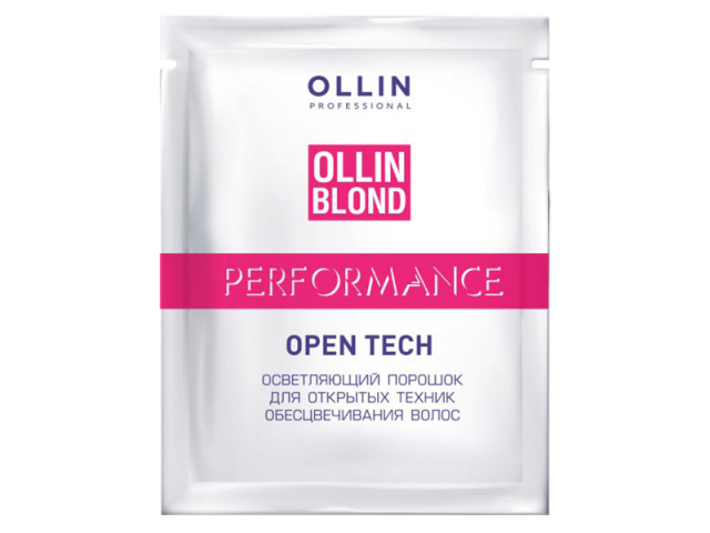 Купить OLLIN Blond Performance Open Tech Осветляющий порошок для открытых техник обесцвечивания 30гр