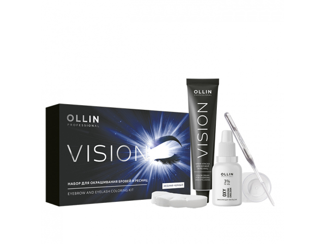 Купить OLLIN Vision Набор для окрашивания бровей и ресниц Иссиня-черный