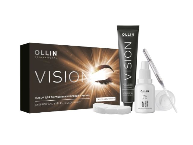 Купить OLLIN Vision Набор для окрашивания бровей и ресниц Светло-коричневый