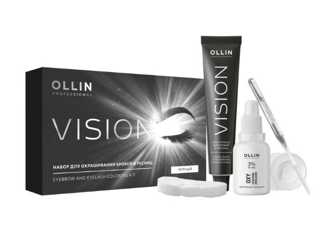 Купить OLLIN Vision Набор для окрашивания бровей и ресниц Черный