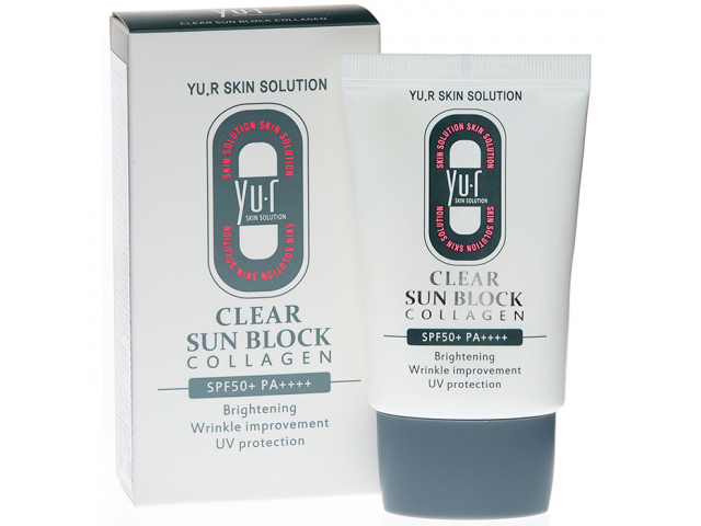 Купить YU.R Clear Sun Block Collagen SPF50++ Солнцезащитный крем 30мл