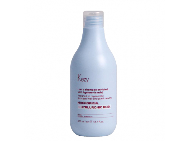 Купить KEZY I am MACADAMIA + HYALURONIC ACID Шампунь для восстановления слабых и поврежденных волос 375мл