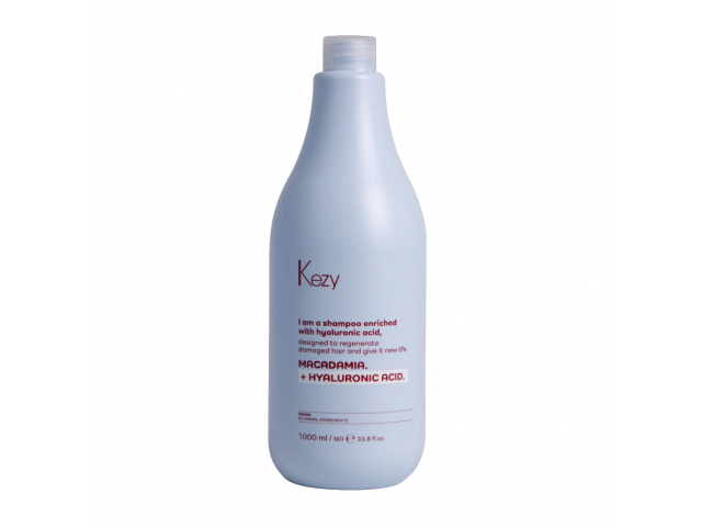 Купить KEZY I am MACADAMIA + HYALURONIC ACID Шампунь для восстановления слабых и поврежденных волос 1000мл