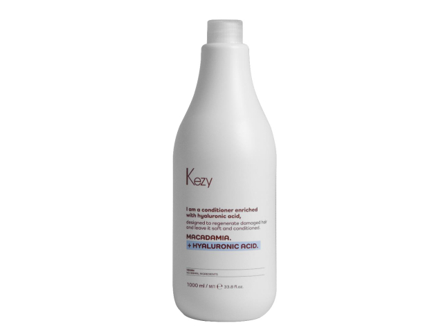 Купить KEZY I am MACADAMIA +HYALURONIC ACID Кондиционер д/восстановления слабых и поврежденных волос 1000мл