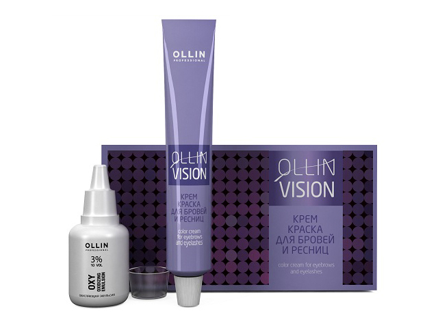 Купить OLLIN Vision Крем-краска для бровей и ресниц коричневый (набор)